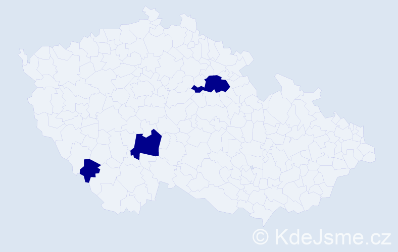 Příjmení: 'Ondrejčo', počet výskytů 3 v celé ČR