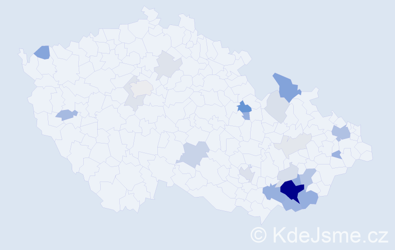 Příjmení: 'Krsičková', počet výskytů 66 v celé ČR