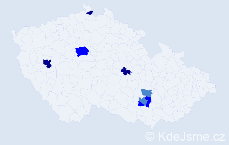Příjmení: 'Hriczová', počet výskytů 15 v celé ČR
