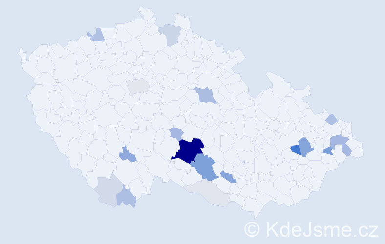 Příjmení: 'Zdarsová', počet výskytů 76 v celé ČR