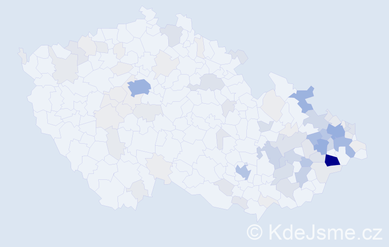 Příjmení: 'Vojkůvková', počet výskytů 383 v celé ČR