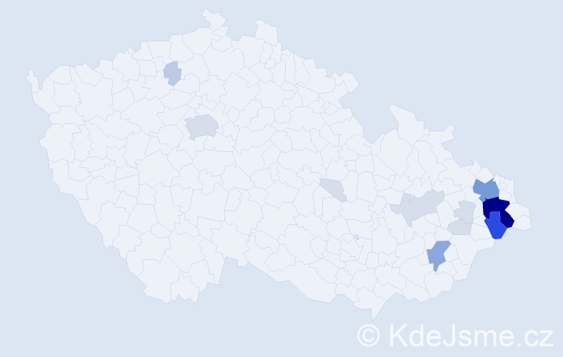 Příjmení: 'Cvičková', počet výskytů 48 v celé ČR
