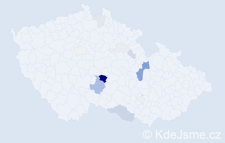 Příjmení: 'Dománek', počet výskytů 34 v celé ČR