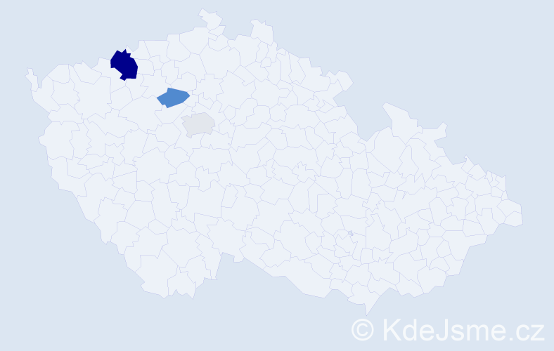 Příjmení: 'Podrahová', počet výskytů 6 v celé ČR