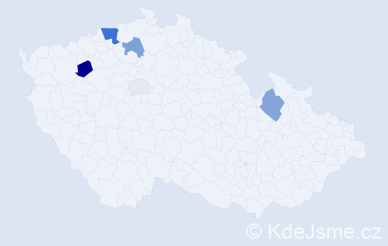 Příjmení: 'Hylek', počet výskytů 7 v celé ČR