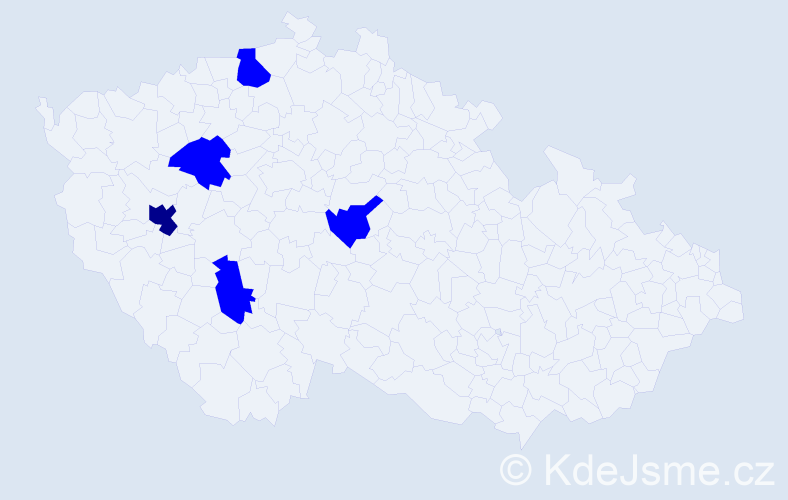 Příjmení: 'Handšuchová', počet výskytů 6 v celé ČR