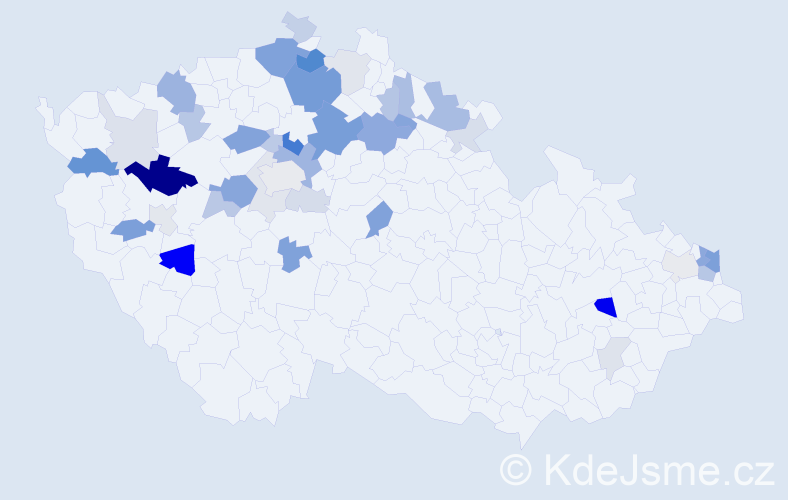 Příjmení: 'Dušičková', počet výskytů 104 v celé ČR