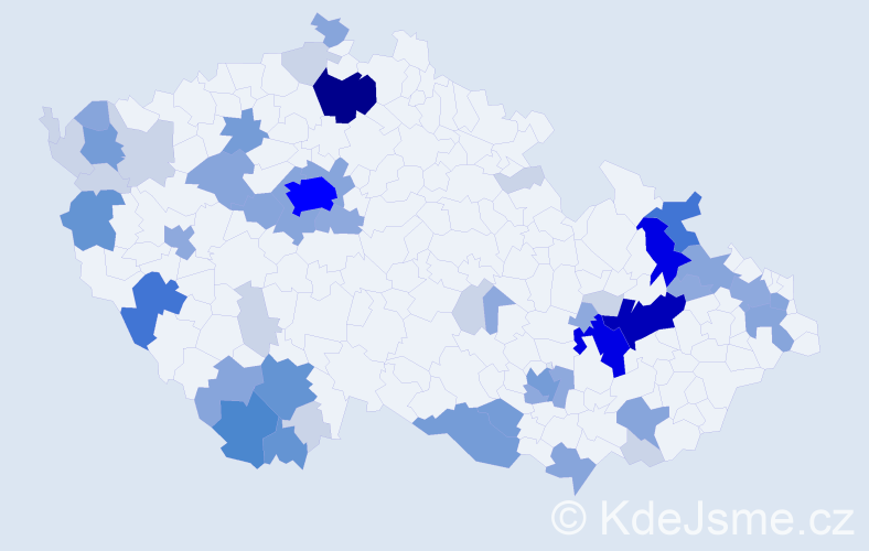 Příjmení: 'Koleňák', počet výskytů 173 v celé ČR