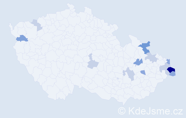 Příjmení: 'Fuják', počet výskytů 35 v celé ČR