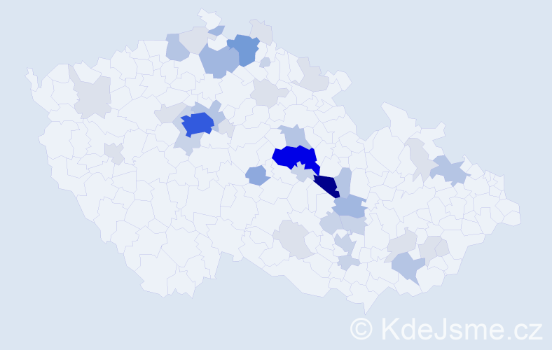 Příjmení: 'Brokl', počet výskytů 131 v celé ČR