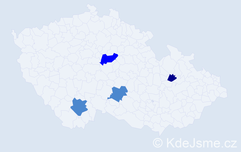 Příjmení: 'Denevová', počet výskytů 7 v celé ČR
