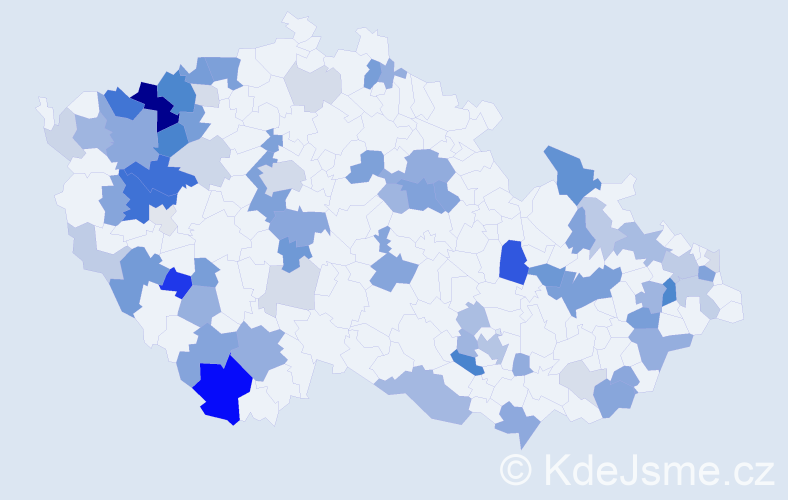 Příjmení: 'Ondrejka', počet výskytů 204 v celé ČR