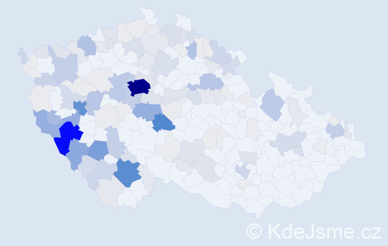 Příjmení: 'Babková', počet výskytů 638 v celé ČR