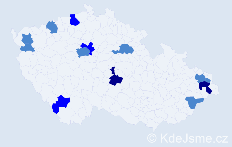 Příjmení: 'Barcziová', počet výskytů 20 v celé ČR