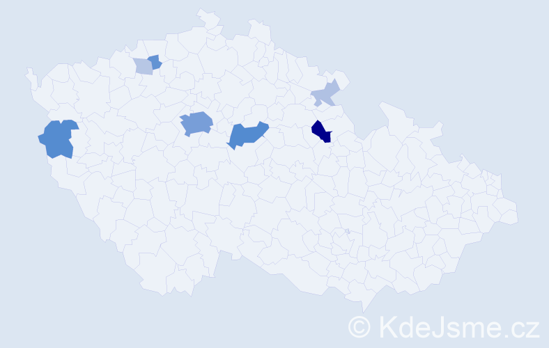 Příjmení: 'Telvak', počet výskytů 36 v celé ČR