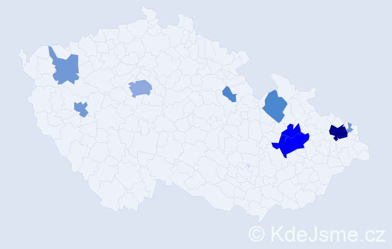 Příjmení: 'Klimesch', počet výskytů 27 v celé ČR