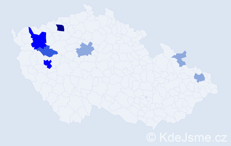 Příjmení: 'Mohelnická', počet výskytů 20 v celé ČR