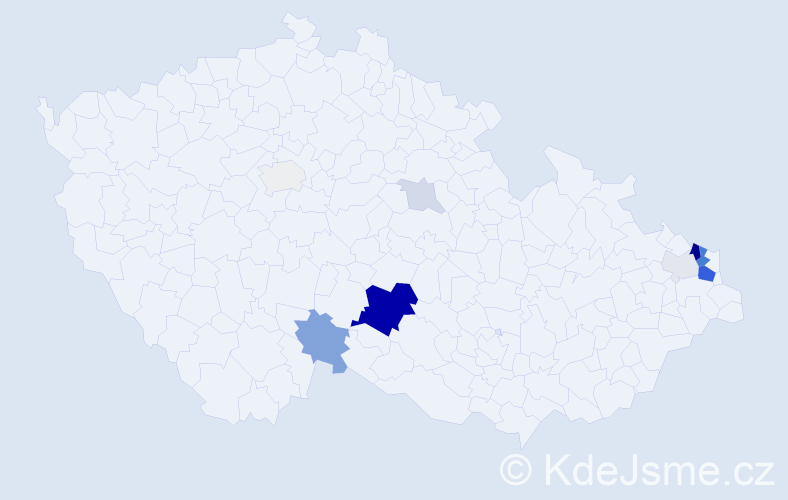 Příjmení: 'Duničková', počet výskytů 35 v celé ČR