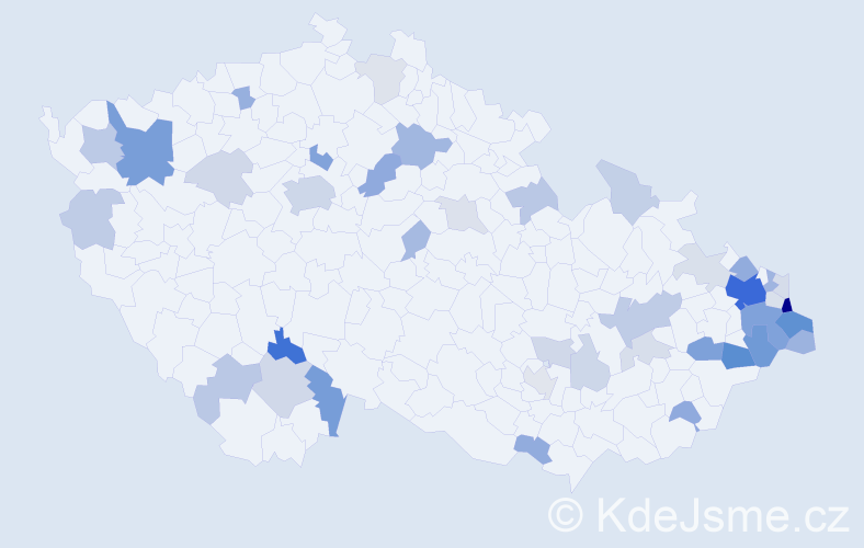 Příjmení: 'Kaminská', počet výskytů 118 v celé ČR
