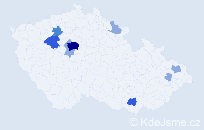 Příjmení: 'Kobsová', počet výskytů 17 v celé ČR