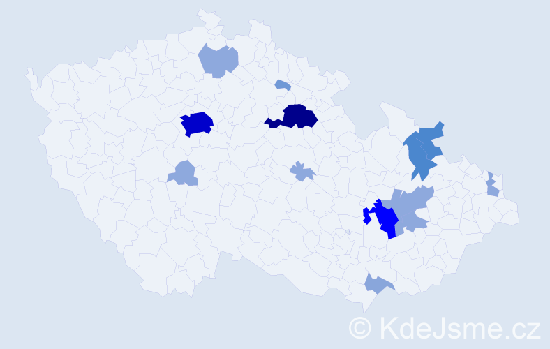Příjmení: 'Entnerová', počet výskytů 45 v celé ČR