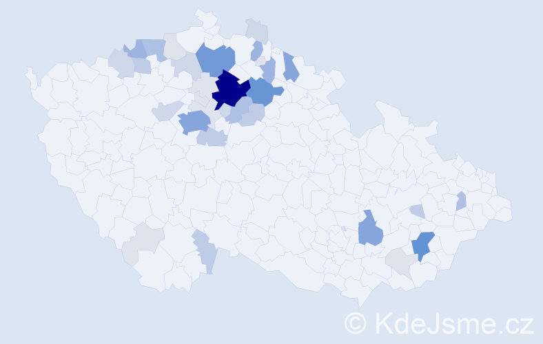 Příjmení: 'Klacek', počet výskytů 143 v celé ČR
