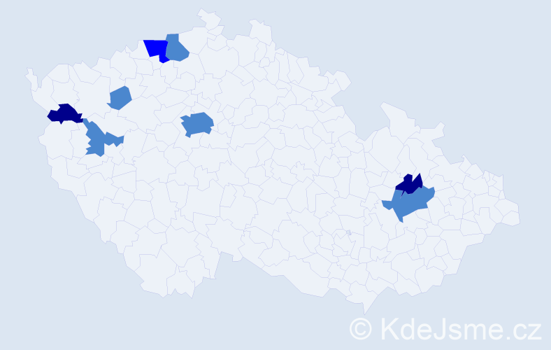 Příjmení: 'Draxlová', počet výskytů 13 v celé ČR