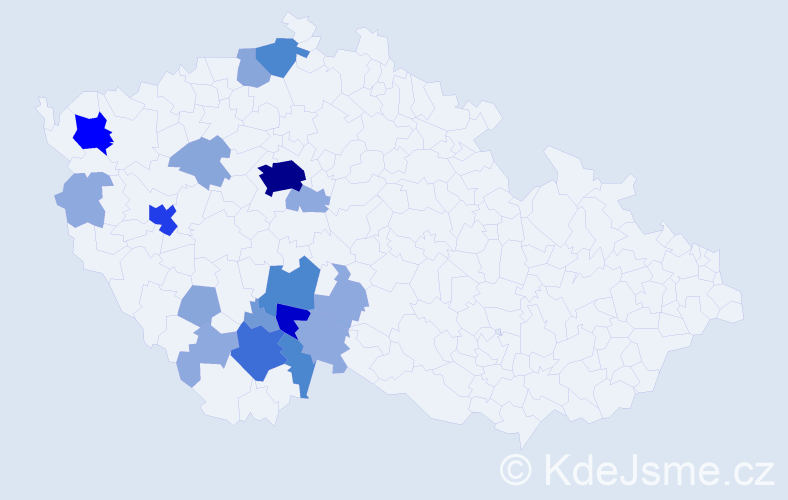 Příjmení: 'Faflík', počet výskytů 61 v celé ČR