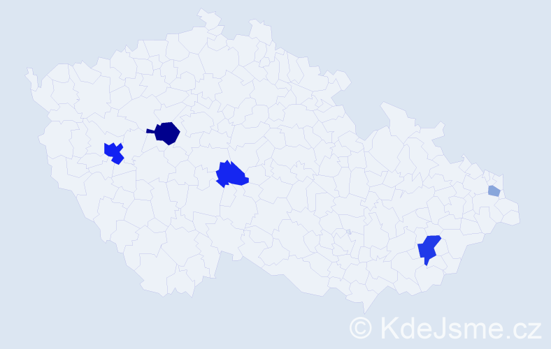 Příjmení: 'Benedykt', počet výskytů 13 v celé ČR