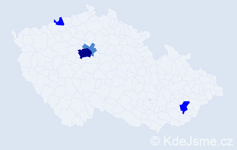 Příjmení: 'Pajić', počet výskytů 8 v celé ČR