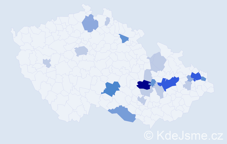 Příjmení: 'Roupová', počet výskytů 59 v celé ČR