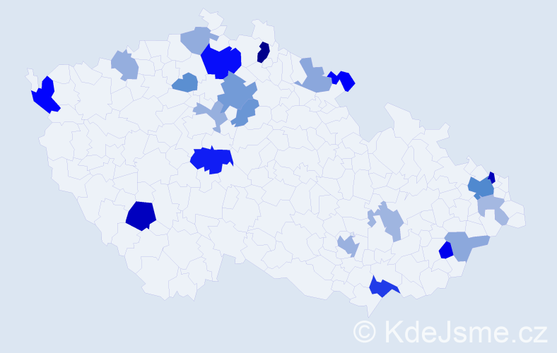 Příjmení: 'Homzová', počet výskytů 45 v celé ČR