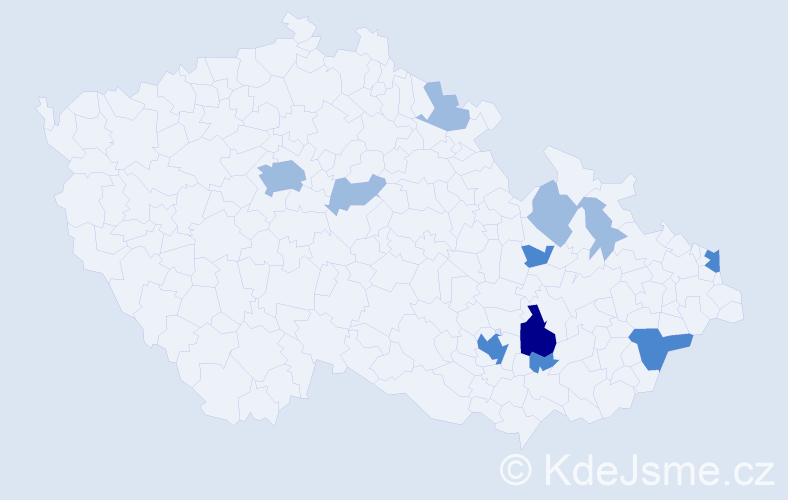 Příjmení: 'Heincl', počet výskytů 19 v celé ČR