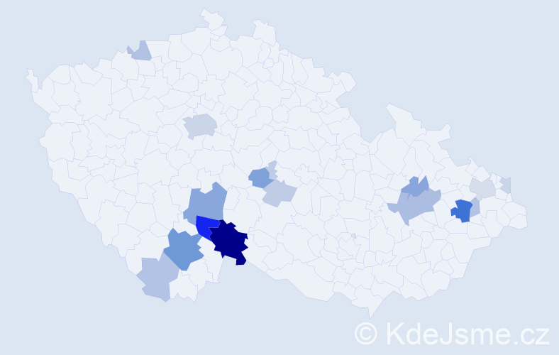 Příjmení: 'Vosolová', počet výskytů 49 v celé ČR