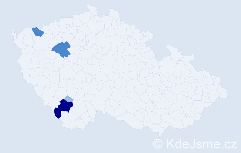 Příjmení: 'Fakenberg', počet výskytů 9 v celé ČR