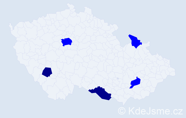 Příjmení: 'Lackner', počet výskytů 7 v celé ČR