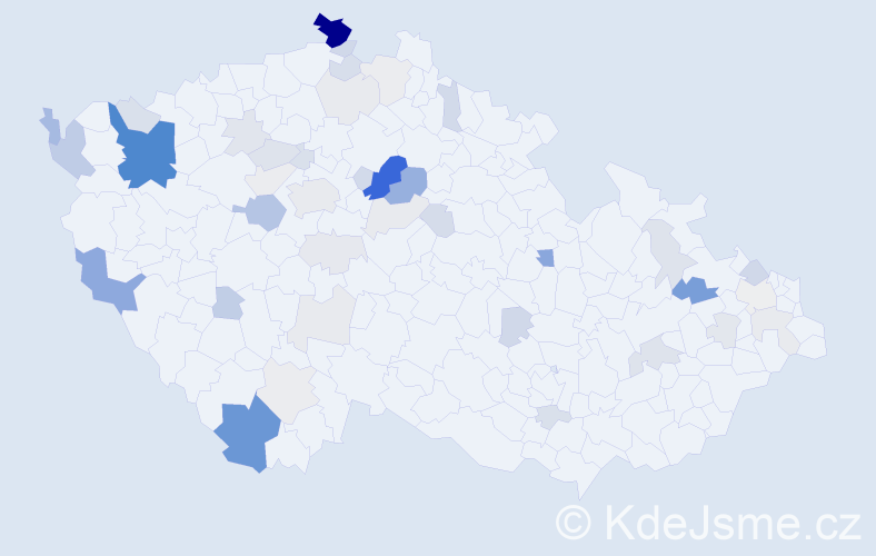 Příjmení: 'Billá', počet výskytů 143 v celé ČR