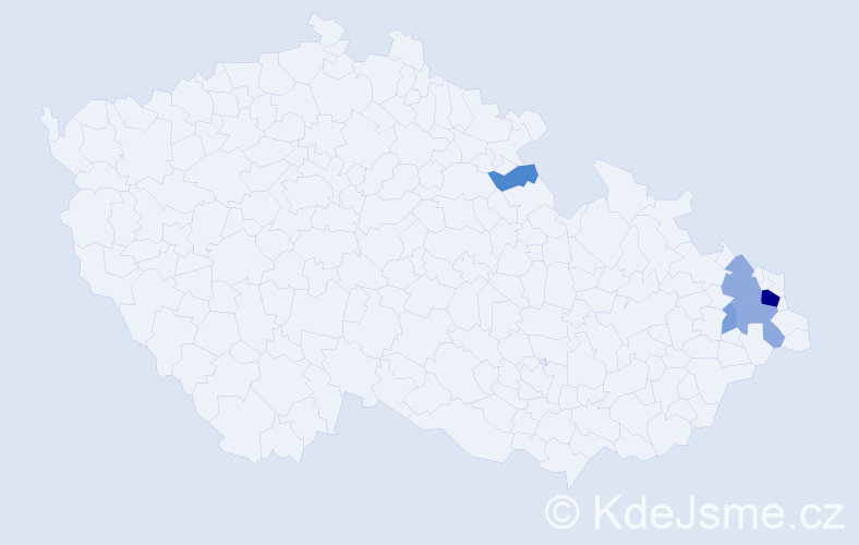 Příjmení: 'Morčinková', počet výskytů 15 v celé ČR