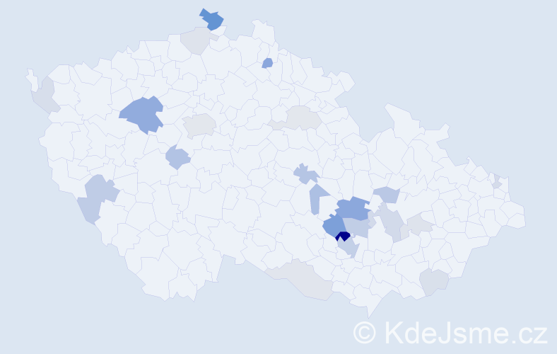 Příjmení: 'Vojanec', počet výskytů 57 v celé ČR