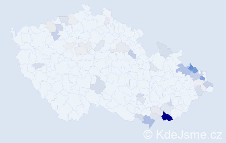 Příjmení: 'Jurček', počet výskytů 152 v celé ČR