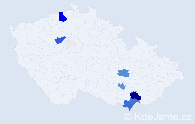 Příjmení: 'Šalé', počet výskytů 34 v celé ČR