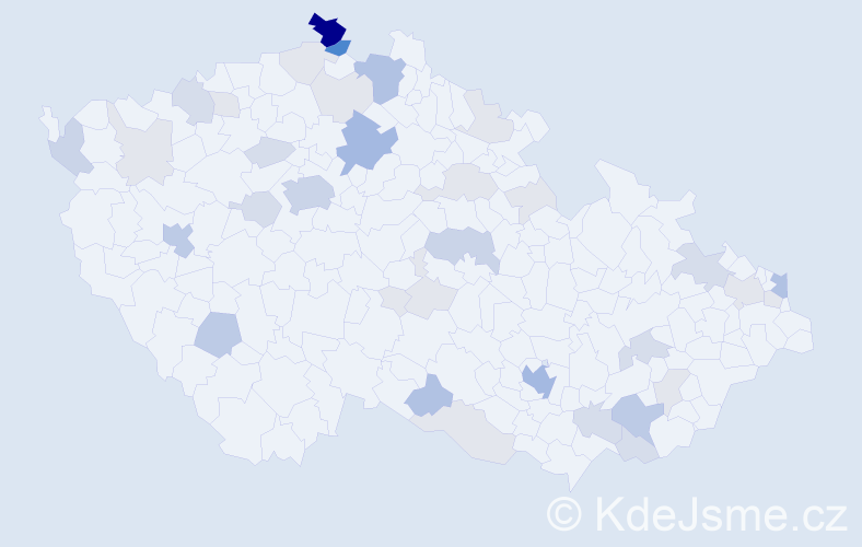 Příjmení: 'Hučko', počet výskytů 133 v celé ČR