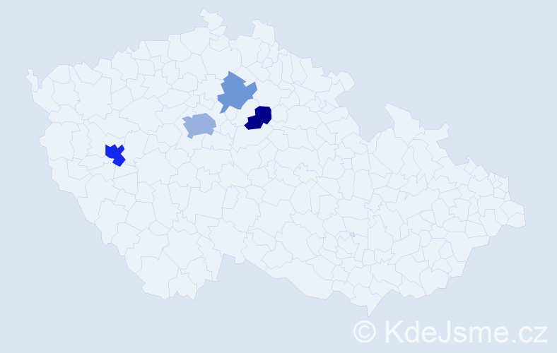 Příjmení: 'Gostev', počet výskytů 9 v celé ČR
