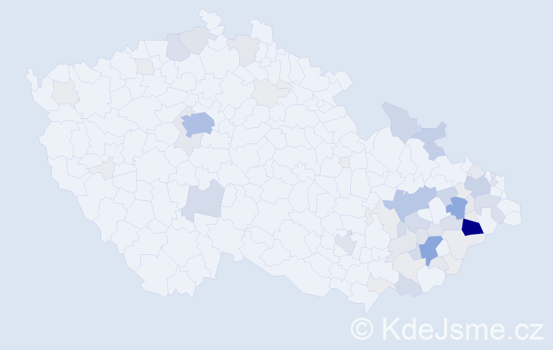 Příjmení: 'Fiurášek', počet výskytů 245 v celé ČR