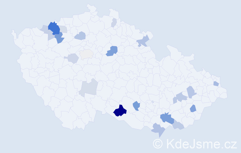 Příjmení: 'Ralbovský', počet výskytů 44 v celé ČR