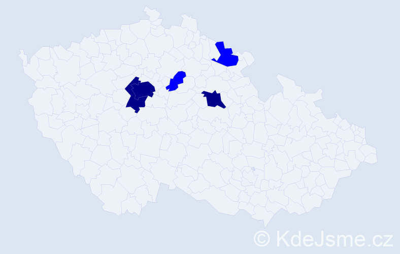 Příjmení: 'Vetechová', počet výskytů 8 v celé ČR