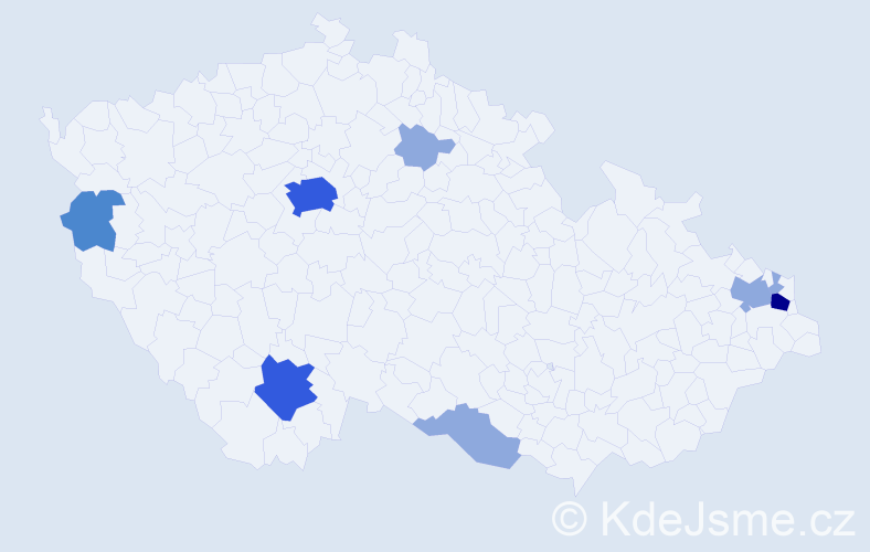 Příjmení: 'Drbúlová', počet výskytů 17 v celé ČR
