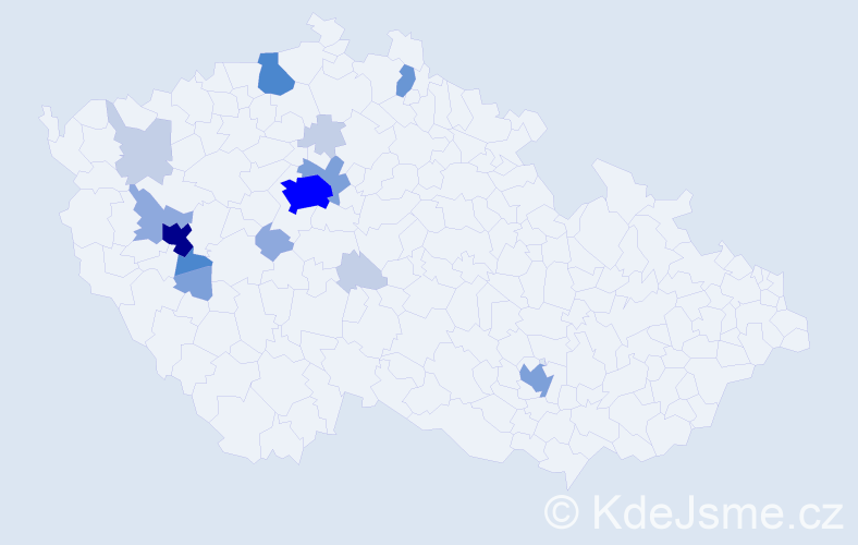 Příjmení: 'Sutnarová', počet výskytů 49 v celé ČR