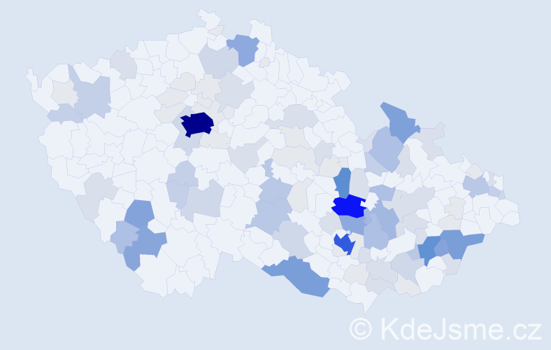 Příjmení: 'Řezník', počet výskytů 384 v celé ČR