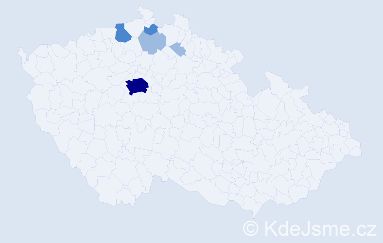 Příjmení: 'Klofec', počet výskytů 10 v celé ČR